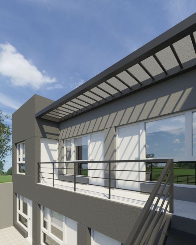 Render Los Cedros II — balcón